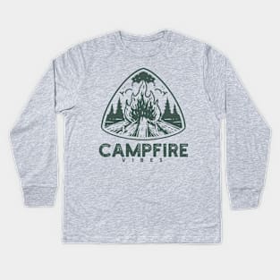 Campfire Vibes (bright version) by Ninepardon105 Kids Long Sleeve T-Shirt